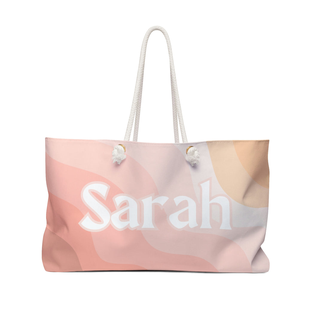 Boho Pinks Custom Name Weekender/Beach Bag