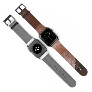 Brown Marble Faux-Leather Apple Watch Band