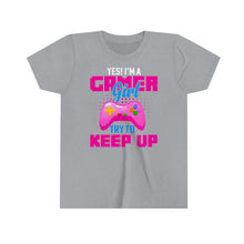 Load image into Gallery viewer, Yes I&#39;m A Gamer Girl Youth Girls Retro T-shirt
