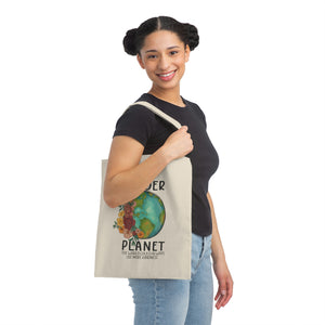 Kinder Planet Earth Canvas Tote Bag