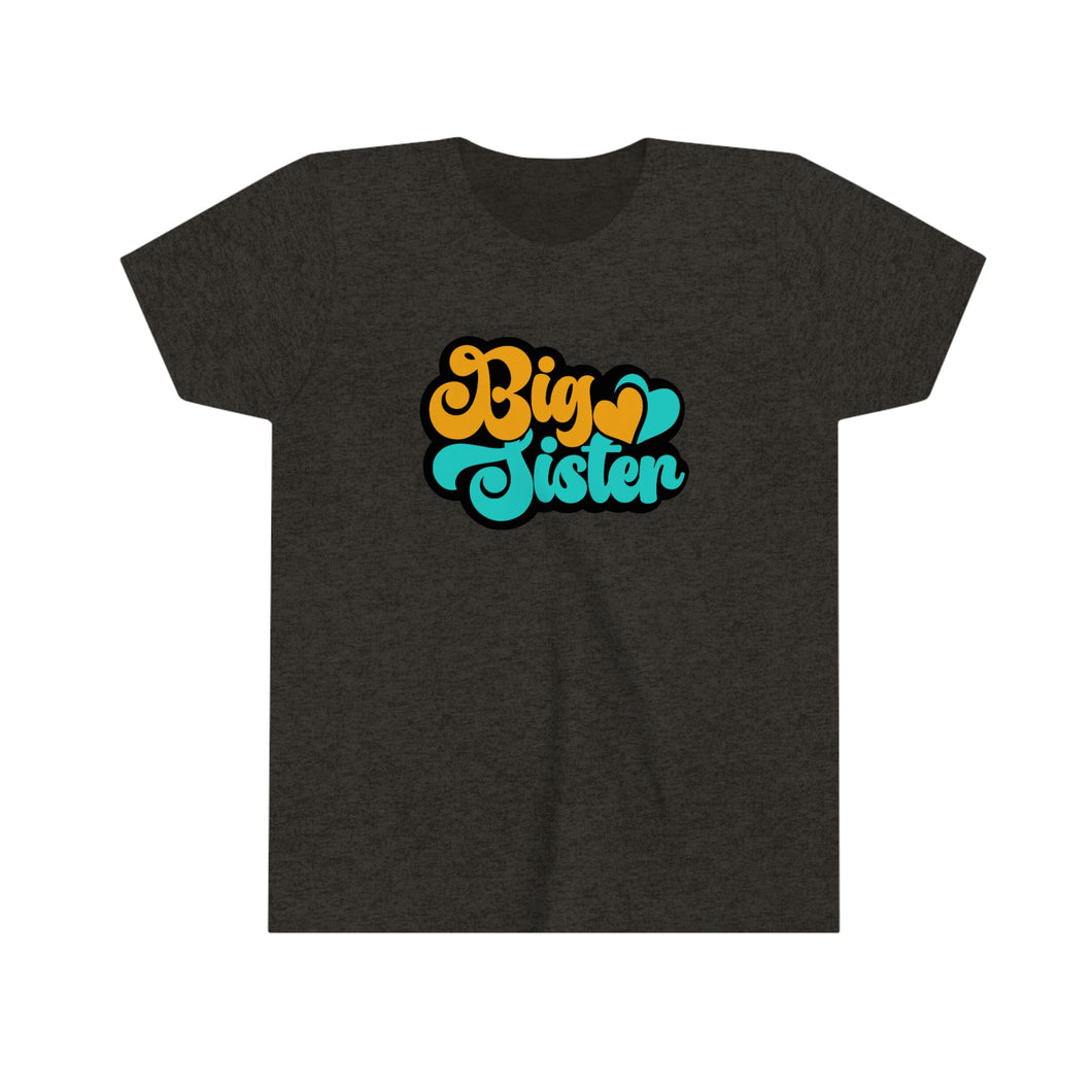 Big Sister Aqua Yellow Retro Girl's T-shirt