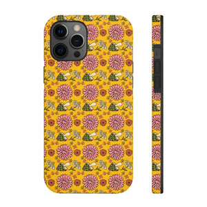 Retro 70's Mushrooms and Flowers Tough Phone Case, Case-Mate