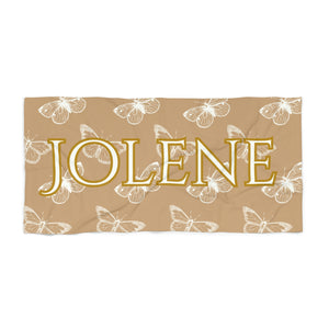 The Jolene Vintage Butterflies Custom Name Beach Towel