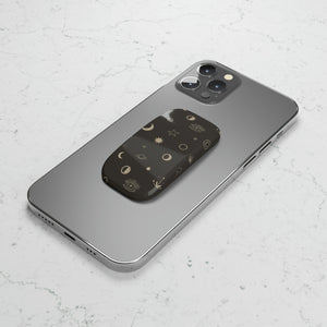 Stars and Moon Black Phone Click-On Grip