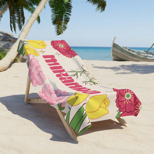 The Miranda Floral Custom Name Beach Towel