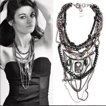 Load image into Gallery viewer, Multi Color Statement Necklace With Swarovski Crystals.
