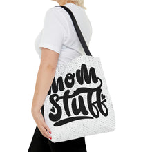 Load image into Gallery viewer, Mom Stuff White Speckled High Quality Tote Bag
