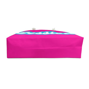 The Jessica Retro Neon Pink and Blue Weekender/Beach Bag