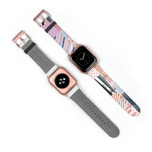 Load image into Gallery viewer, Quilted Pinks Faux-Leather Apple Watch Band
