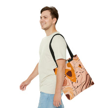 Load image into Gallery viewer, Abstract Peach and Brown High Quality Tote Bag
