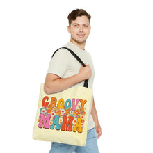 Load image into Gallery viewer, Groovy Mama Yellow High Quality Tote Bag
