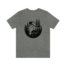 Load image into Gallery viewer, Cabin in The Woods Sketch Men&#39;s Short Sleeve Graphic Tee
