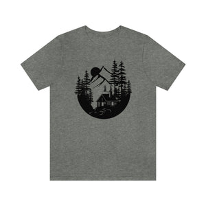 Cabin in The Woods Sketch Men's Short Sleeve Graphic Tee