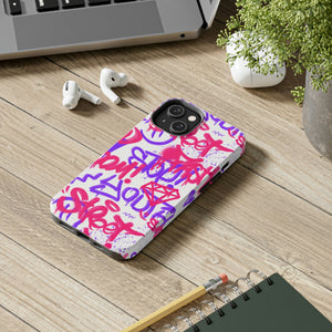 Graffiti Pink Tough Phone Case, Case-Mate