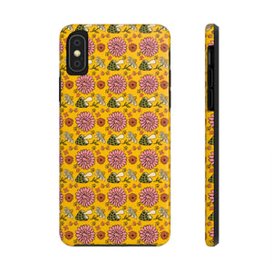 Retro 70's Mushrooms and Flowers Tough Phone Case, Case-Mate