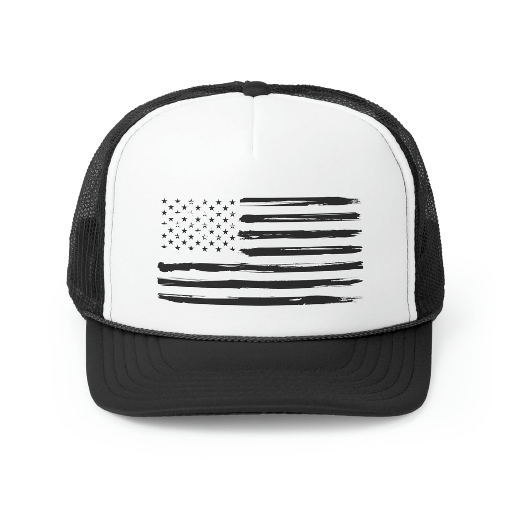 Distressed Flag Trucker Cap