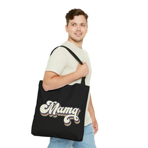 Mama Retro Letters Black High Quality Tote Bags