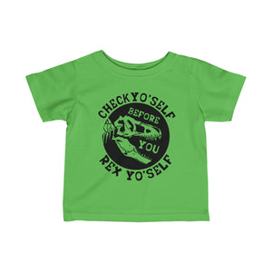 Check Yo Self Dino Infant Fine Jersey Tee