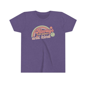 Always Stay Humble and Kind Graphic Youth Girls Retro T-shirt