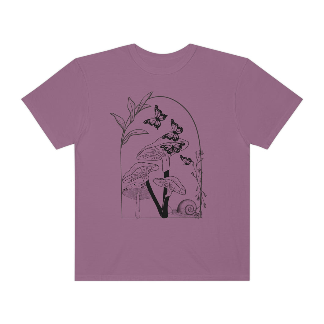 Mushroom Butterflies Stencil Women’s T-shirt