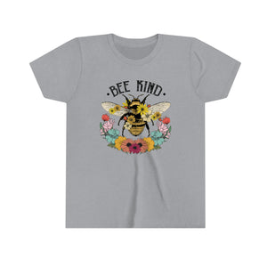 Bee Kind Flowers Youth Girls Retro T-shirt