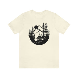 Cabin in The Woods Sketch Men's Short Sleeve Graphic Tee