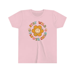 Stay Wild Flower Child Girls Youth Retro T-shirt