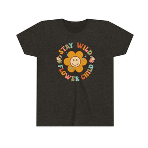 Stay Wild Flower Child Girls Youth Retro T-shirt