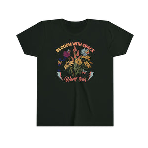 Bloom With Grace Wildflowers Youth Girls Retro T-shirt