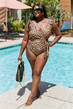 Load image into Gallery viewer, Marina West Swim Full Size Float On Ruffle Faux Wrap One-Piece in Leopard
