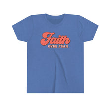 Load image into Gallery viewer, Faith Over Fear Youth Girls Retro T-shirt
