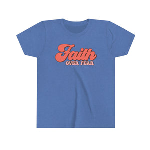 Faith Over Fear Youth Girls Retro T-shirt