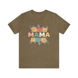 Mama Retro Floral Cutout Women's Short Sleeve Graphic Tee