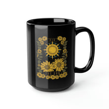 Load image into Gallery viewer, Sunflower Sun Tarot Black Mug, 15oz
