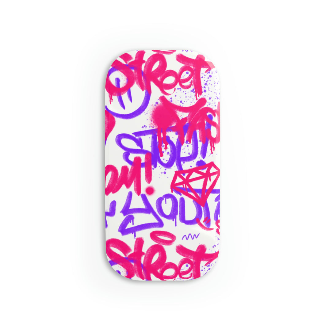 Graffiti Pink Phone Click-On Grip