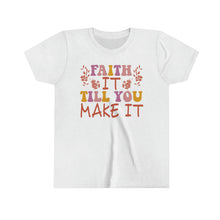 Load image into Gallery viewer, Faith It Till You Make It Youth Girls Retro T-shirt
