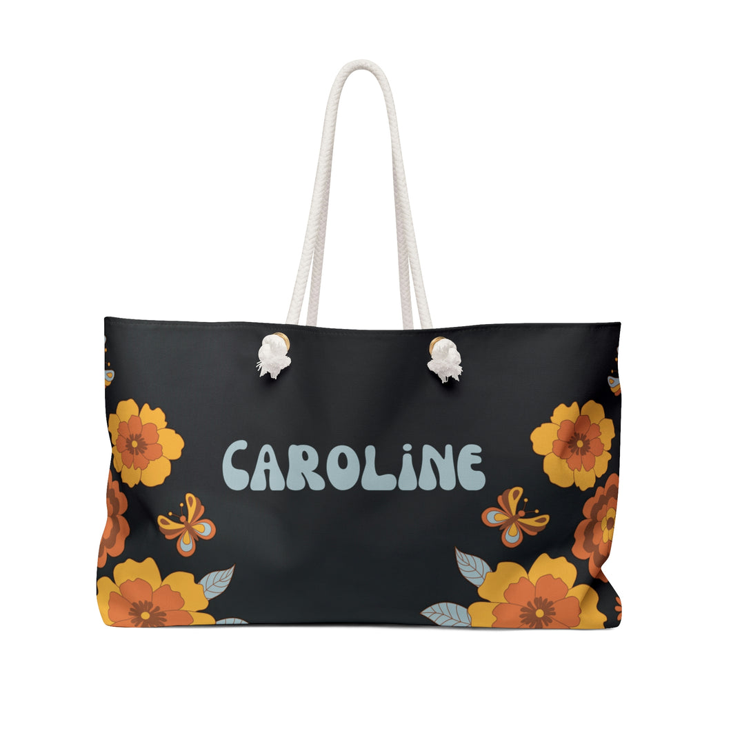 The Caroline Vintage Flowers Custom Weekender/Beach Bag