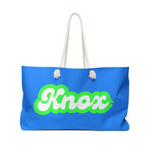 The Knox Retro Neon Blue and Green Weekender/Beach Bag