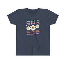 Load image into Gallery viewer, Yes You Can Retro Flowers Girls Youth T-shirt
