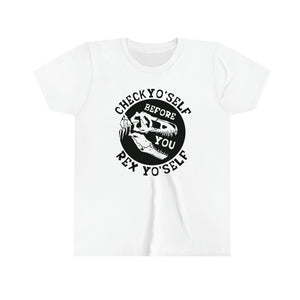 Check Yo Self Dino Youth Boys T-shirt