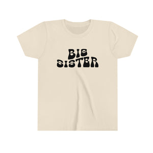 Big Sister Black Graphic Youth Girls Retro T-shirt