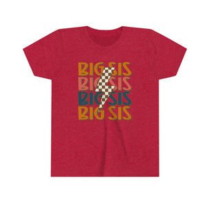 Big Sis Lightning Youth Girls Retro T-shirt