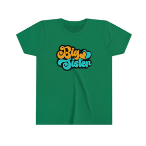 Big Sister Aqua Yellow Retro Girl's T-shirt