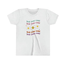 Load image into Gallery viewer, Yes You Can Retro Flowers Girls Youth T-shirt
