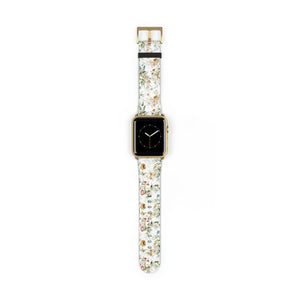 Soft Flowers Faux-Leather Apple Watch Band