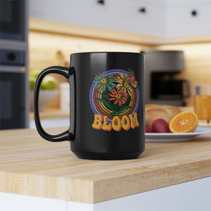 BLOOM RETRO Black Mug, 15oz