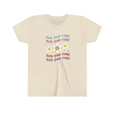 Load image into Gallery viewer, Yes You Can Retro Flowers Girls Youth T-shirt
