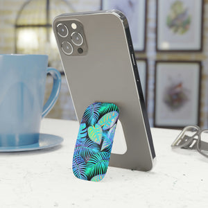 Neon Blue Jungle Click-On Grip