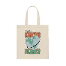 Load image into Gallery viewer, Kinder Planet Retro Canvas Tote Bag
