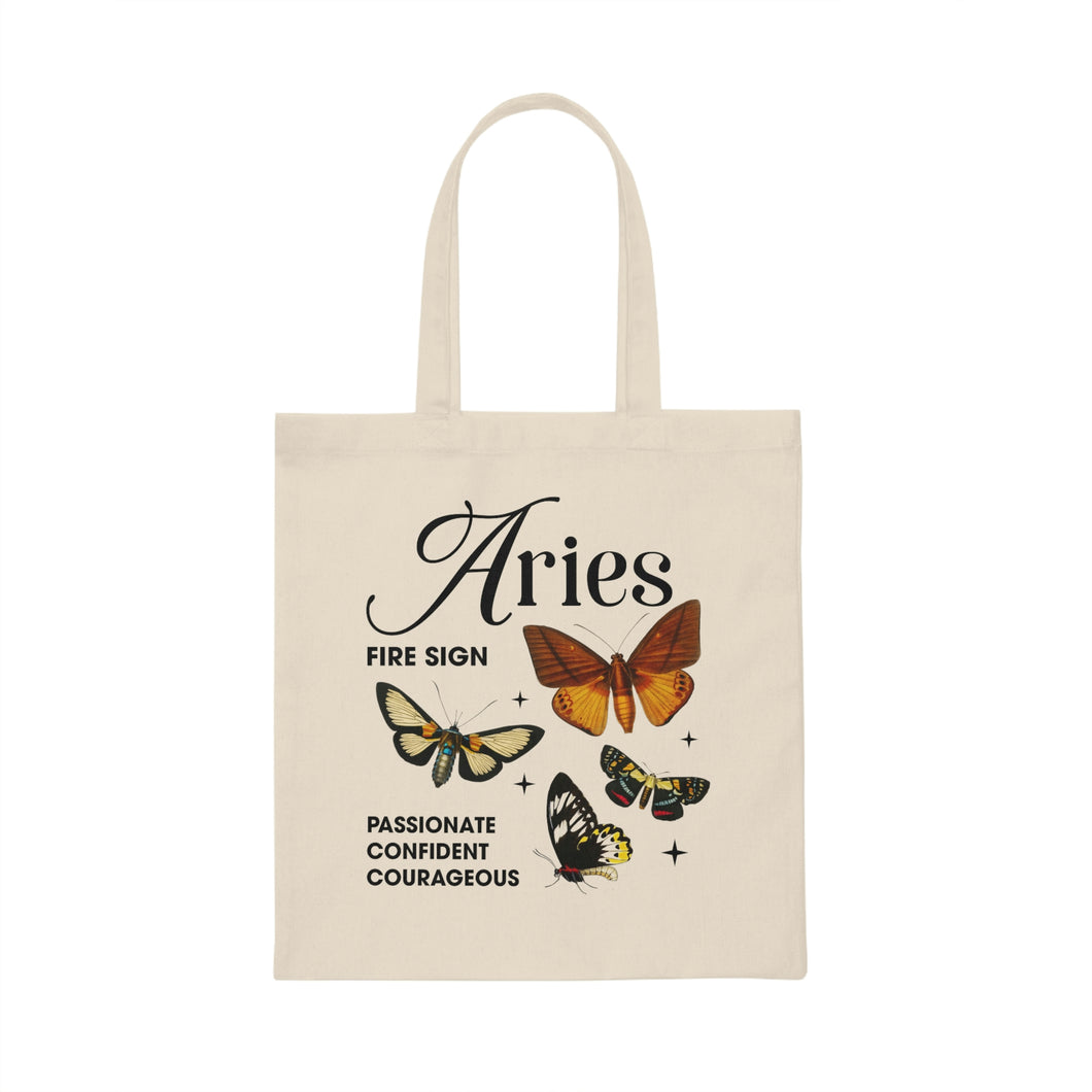 Aries Butterfly Canvas Tote Bag